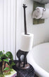 Rustic Brown Cast Iron Giraffe Paper Towel & Toilet Tissue Holder