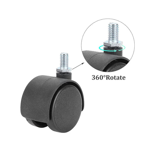 4 Packs Swivel Casters, 1.5 in Heavy Duty Replacement Wheels for Furniture, Cabinet, Office Chair