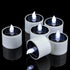 6 Pack Cool White Flickering Outdoor Waterproof Solar Powered Electric Candles, Solar