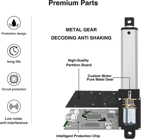 125mm 40N Mini Electric Linear Actuator, 12V Actuator with Brackets for Robotics & Home Automation