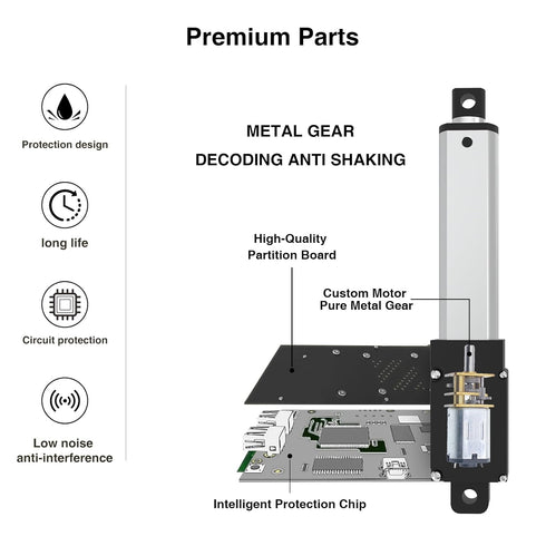 10mm 120N Mini Electric Linear Actuator, 0.5 Inch Linear Motion Actuator, 12V with Brackets for Cabinets, Robotics,