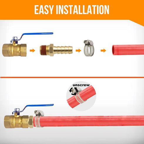 SUNGATOR 12-Pack Air Hose Fittings, 3/8" Barb to 1/4" NPT Repair Kit with Sealant, Male Brass Connectors with 12 Pcs