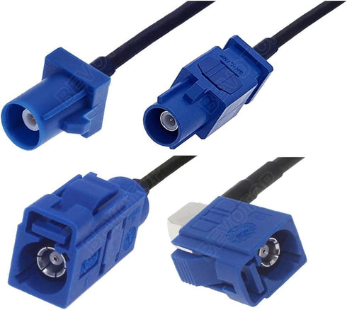 AJOHBM 5005 RG174 F980, 0.2M) Blue Fakra C RAL Male Female Cable GPS Antenna Extension Cord RF Coaxial Pigtail for Car