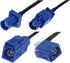 AJOHBM 5005 RG174 F980, 0.2M) Blue Fakra C RAL Male Female Cable GPS Antenna Extension Cord RF Coaxial Pigtail for Car