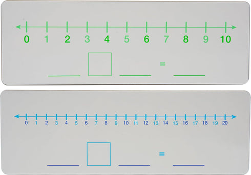 Dry Erase Number Line, Double Sided Whiteboard, 1 Pack 4x12", Math Sentence Blank on Side 2