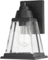 44697 1-Light Bulb Globe Electric Merle Outdoor Wall Sconce, Bronze, Clear Glass Shade, Brown, Not Included
