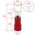 Baomain Red Insulated Fork Spade Wire Connector, Electrical Crimp Terminal 16-22AWG #8 USA Screw, 200PCS