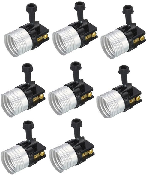 UCCKEYI 8Pcs 3-Way Lamp Socket Replacement, UL Listed Turn Switch Knob Dimmer Incandescent