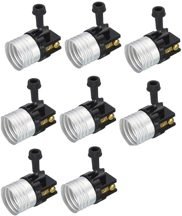 UCCKEYI 8Pcs 3-Way Lamp Socket Replacement, UL Listed Turn Switch Knob Dimmer Incandescent