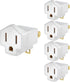Maximm 2 Prong to 3 Prong Adapter, Ground Lifter Plug and Outlet Converter, 5 Pack, UL and ETL Listed