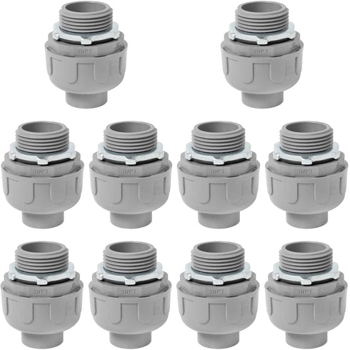 Yariwiz 10 Pack Liquid Tight Conduit Coupling - 1 Inch Plastic