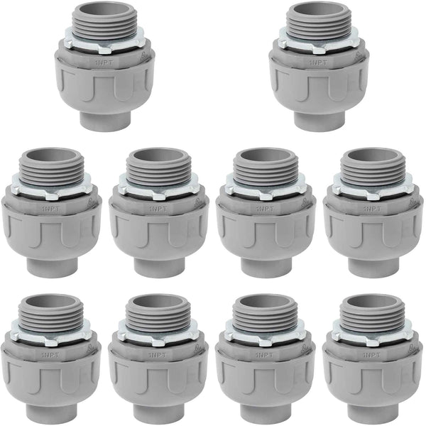 Yariwiz 10 Pack Liquid Tight Conduit Coupling - 1 Inch Plastic