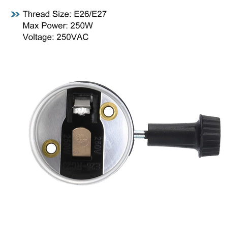 3-Way E26 Pack 2 MECCANIXITY Lamp Socket, Medium Base Lamp Socket Replacement with Turn Switch Knob for Floor Table