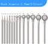 13 Pcs Ball Shape Diamond Burr Diamond Mounted Grinding Burs Stone Carving Set with 3/32 inch Mandrel for Rotary Tools