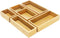 Bamboo Drawer Organizer Set, 5 PCS Multi-Use Individual Wood Storage Organizers for Kitchen, Bathroom, Office