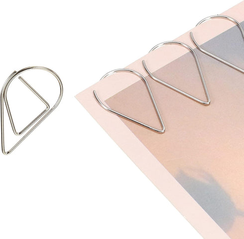 YOKIVE 100 Pcs Drop-Shaped Paper Clip, Silver, 1.3-Inch for Neat Desk and Daily Use