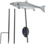 (Silver-2) KAIXOXIN Solar Garden Lights Metal Fish Decorative Stake for Outdoor Patio Yard Decorations,Warm White LED