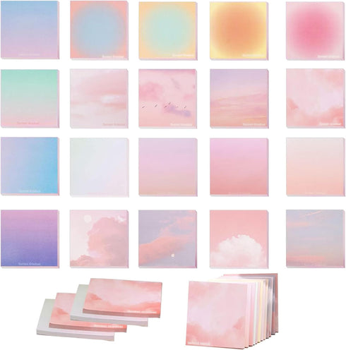 BetterJonny 1000pcs Sticky Note Pads, 3.15 x 3.15 Inches Watercolor Self-Stick Notes for Study Office Home, Gradient