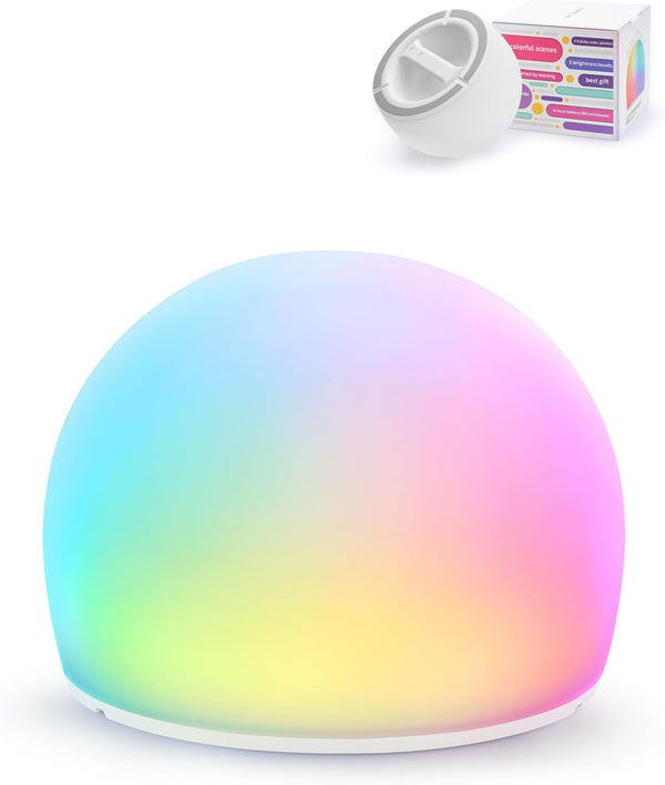 WattBubble Night Light for Kids, Soft Egg Light with 13 Colors Changing Mode,