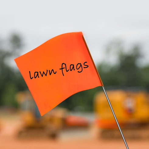 Zozen 50 Pack Marking Flags, Orange Yard Flags, 15x4x5 Inch, Lawn, Irrigation, Landscape Flags