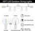 50Ft 22 G40 Bulbs(2 GOOTHY LED Outdoor String Lights with LED Shatterproof Globe Spare), Connectable Hanging Outdoor