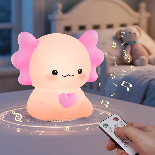 Axolotl White Noise Machine for Baby Sleep - Portable Night Light Sound