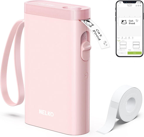 Label Maker Machine with Tape - P21 Portable Bluetooth Printer, Mini Label Maker for Organizing Storage (Pink)