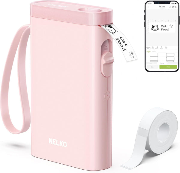 Label Maker Machine with Tape - P21 Portable Bluetooth Printer, Mini Label Maker for Organizing Storage (Pink)