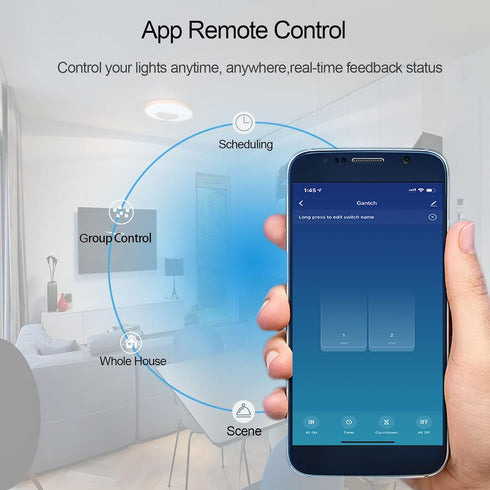 WiFi Brilliant Glass Touch Smart Light Switch, Zigbee 3.0 Light Switch, Works with Alexa and Google Home
