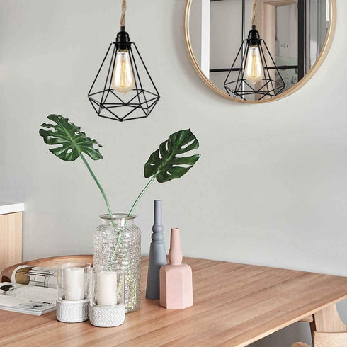 SHIWEIDA 15ft 15FT Industrial Pendant Light Cord -Plug in Hanging Light Fixture, Farmhouse Pendant Lamp Lights Cord