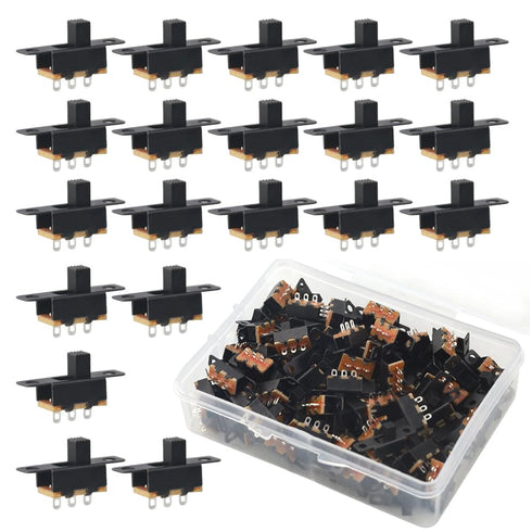 WMYCONGCONG 100 PCS 0.5A 50V DC 3 Pin On/Off Slide Switch - Micro Miniature Panel Mount