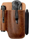 diodrio EDC Leather Knife Sheath Organizer Pouch, Full Grain Leather, Chestnut with Pen Loop