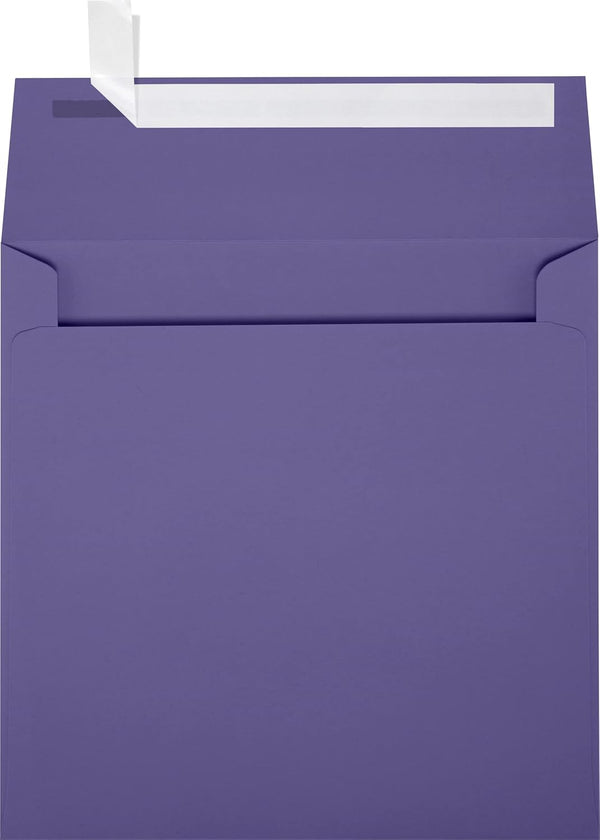 LUXPaper Square Invitation Envelopes - Peel & Press, 6" x 6", Wisteria Purple, 80lb. Text, 50 Qty