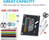 Sooez 2 Pack Pencil Pouch for 3 Ring Binder, Fabric Binder Bags with Zipper and Reinforced Grommets for School Supplies