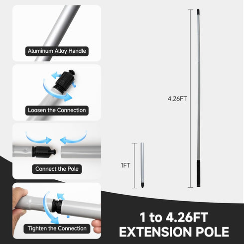 6 Set 9" 2" 51" 11" Set Paint Roller Kit with Extension Pole - Pieces with Paint Roller, Paint Brush, Adjustable