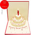 Liudan 3D Greeting Card Birthday Cards Carte Fleurs Pop High Cake Happy Birthday Greeting Invitation Cards Boys Girls