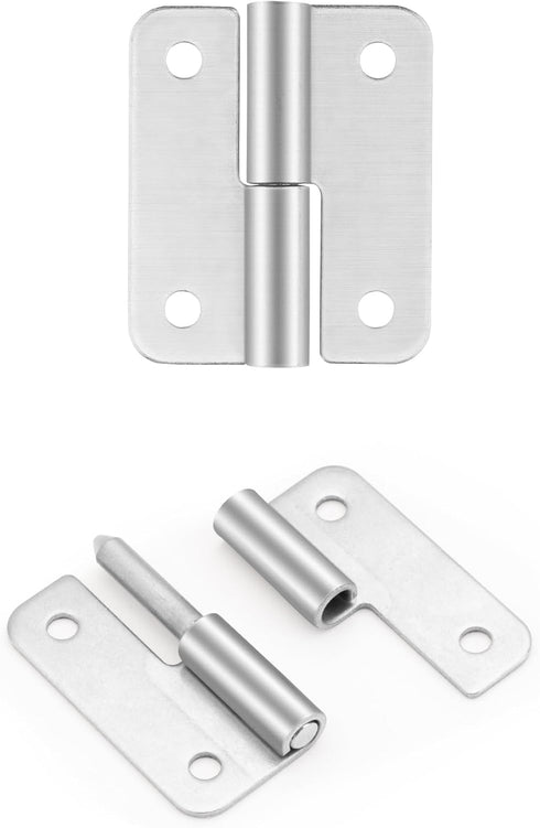 Lift Off Hinge, 1.8 Inch 304 Stainless Steel Detachable Slip Joint Flag Hinges for Wooden or Metal Boxes (Left Handed,