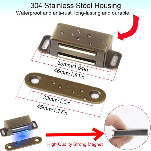2 Pack 15 lbs Closet Kitchen Cabinet Magnets Closure CBRIVE Cabinet Magnetic Catch Cupboard Door Magnets Heavy Duty