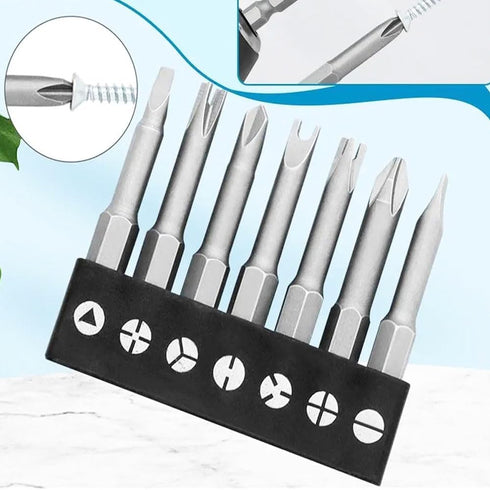 Zohino 7 1/4" Set 3-Points Pcs Hex Shank Magnetic Special Shaped Screwdriver Insert Bits U-Shape Y-Type Triangle Inner