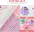 Push Pin Clips, Office Decor, Purple Office Supplies for Women, Paper Clips Push Set, Mini Binder Organizer