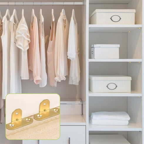 8Pcs 90 Heavy Duty Corner Braces, Right Angle Brass Bracket Fastener T-Shaped Brackets Corner Brace Corner Fastener