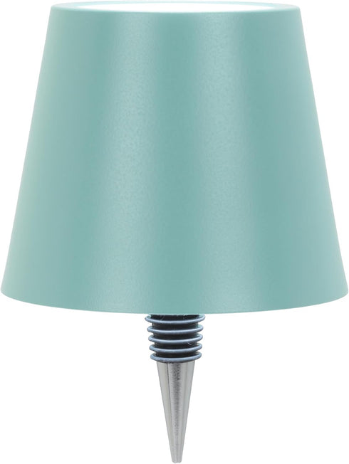 Abbott Collection Cordless Rechargeable LED Bottle Stopper Lamp/Light (Light Blue, Classic Shade,