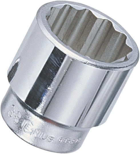 Genius Tools 3/4" Dr. 24mm Hand Socket (12-Point) (CR-Mo) - 635224 by GENIUS TOOLS