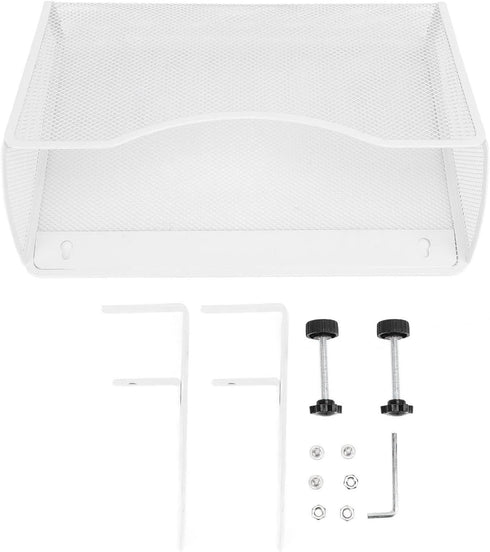 Yosoo Health Gear Hanging Desk Side Organizer, Adjustable Carbon Steel and PP Mesh, Clamp On Storage for Office Home