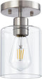 YYT Brushed Nickel Semi Flush Mount Ceiling Light, Small Hallway Light Fixture