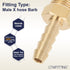 LTWFITTING Brass Barb Fitting Coupler - 3/16-Inch Hose ID x 1/8-Inch Male NPT, Pack of 5