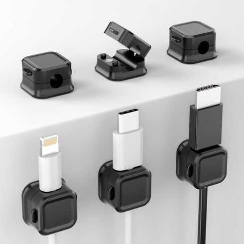 Magnetic Cable Clips, 6 Pack Cord Organizer Holder for Desk Cable Management, Adhesive Wire Keeper.