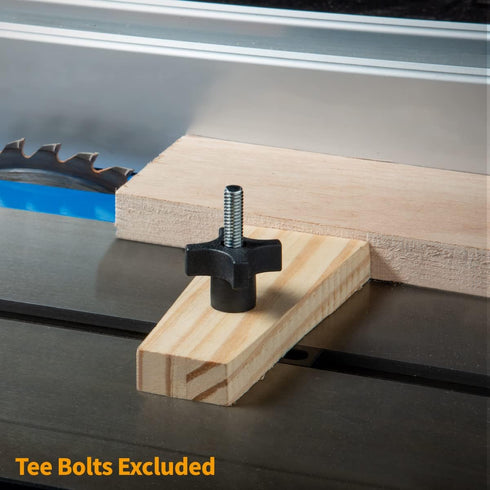 POWERTEC 5/16"-18 4 Point Knobs, 5 Pack, Clamping Knobs with Steel Insert for T Track Bolts