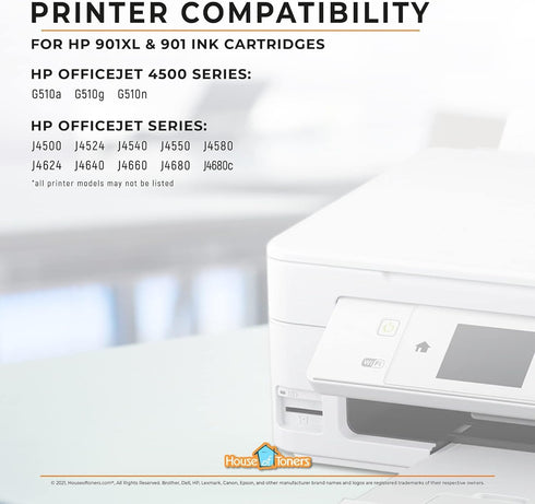 Remanufactured for HP 901XL CC654AN Black and HP 901 CC656AN Color Ink Cartridge, High Yield Replacement, 2 Pack