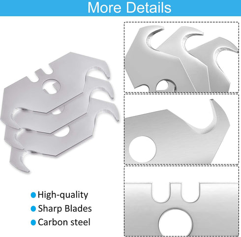 Utility Hook Blades Steel Razor Blades for Roofing & Carpet, 90 Pieces with Plastic Box